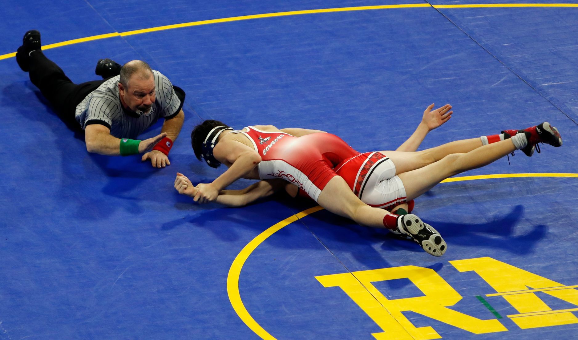 Roper Mycke of Conrad pins Ben Anderson of Glasgow